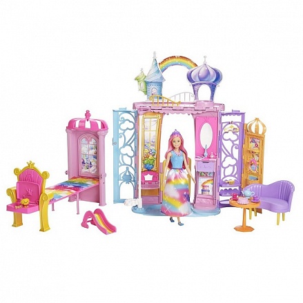 Переносной радужный дворец с куклой Barbie® 